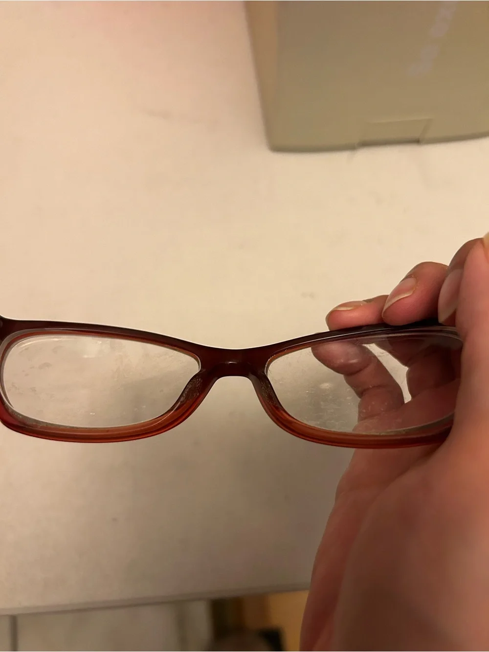 Prada Red Cat-Eye Eyeglasses with Black Case
